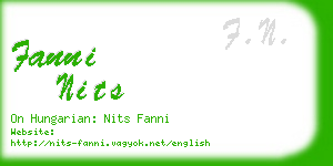 fanni nits business card